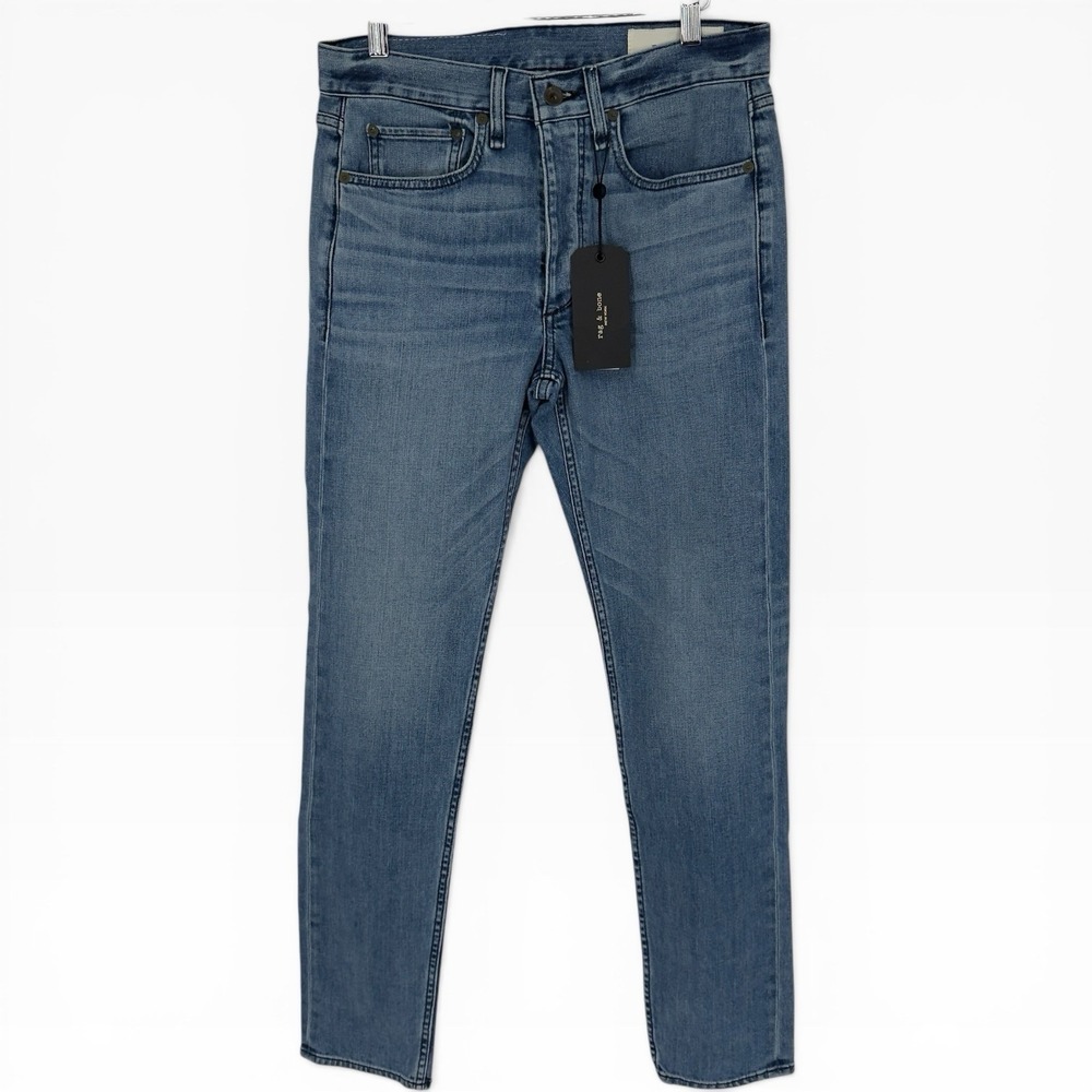 rag & bone Fit 2 Authentic Stretch Slim Jeans Men's 30x32 Lincoln Blue NWT $225